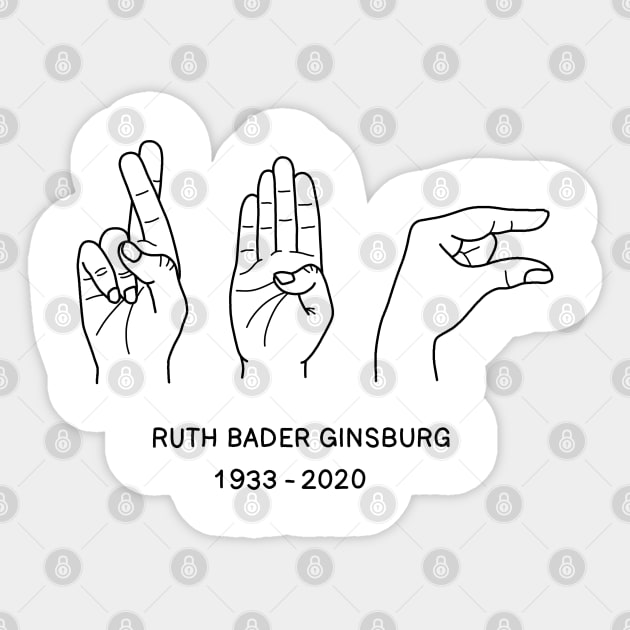 Ruth Bader Ginsburg ASL Sticker by valentinahramov